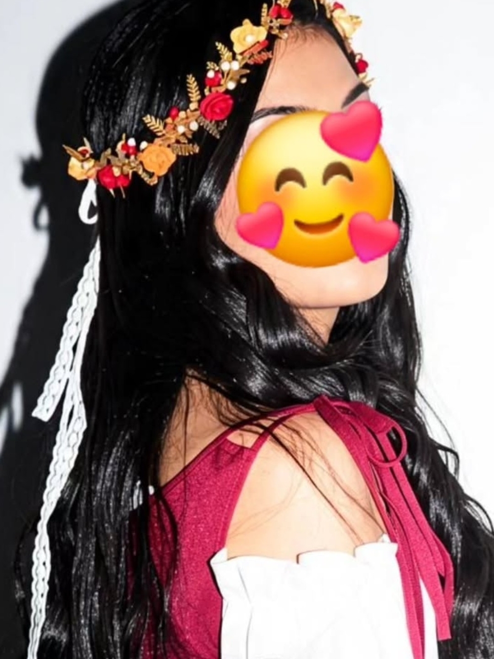 Floral Crown Headband in Red and Gold - Women Accessories